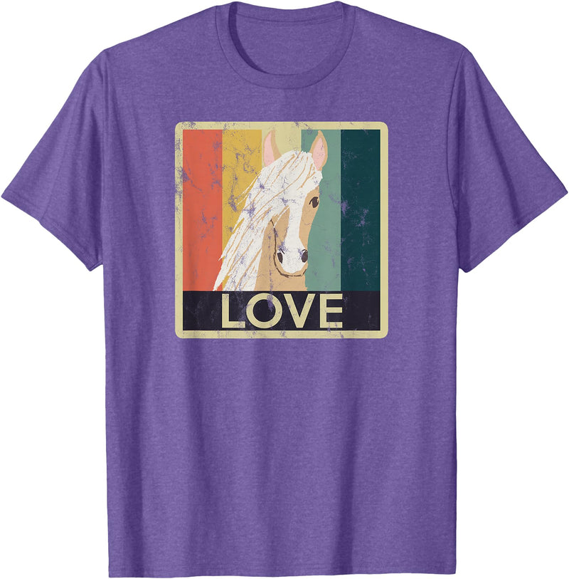 Horse Gifts by D. Beautiful Palomino Horse T-Shirt - Purple Heather