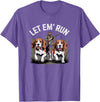 Vintage Beagle Dog Let Em' Run Rabbit Hunting T-Shirt in Purple Heather