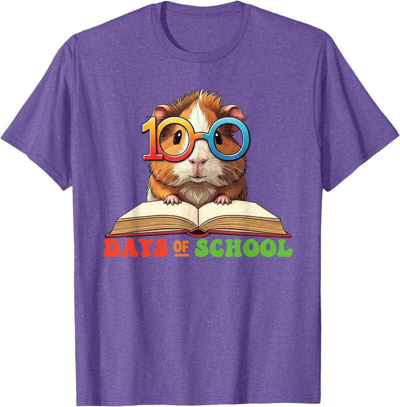 Guinea Pig Lovers 100 Days Of School Costume Kids Funny Guinea Pig 100th Day Of School Teacher Womens Mens T-Shirt - Purple Heather