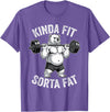 Iron Jungle Apparel Kinda Fit Sorta Fat Polar Bear Gym Weightlifting Workout T-Shirt - Purple Heather