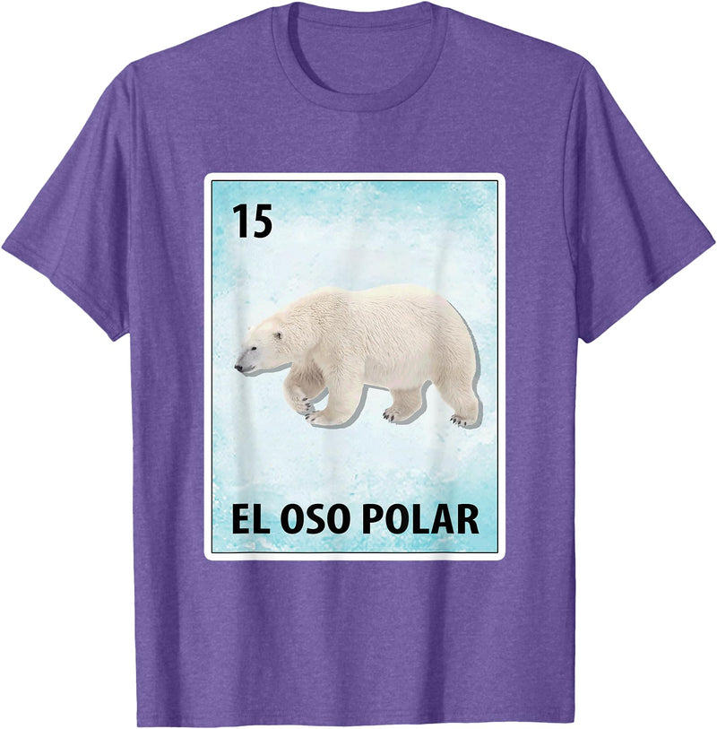 Polar Bear Mexican Tee El Oso Polar Mexican Polar Bear Cards T-Shirt - Purple Heather