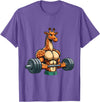 Giraffe Lovers Weightlifting Bodybuilder Gym Funny Giraffe Gym Weightlifting Fitness Workout Deadlift T-Shirt - Purple Heather