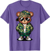 Magical and Funny Teddy Bear Gifts Hip Hop Teddy Bear Camouflage Rap Music T-Shirt - Purple Heather