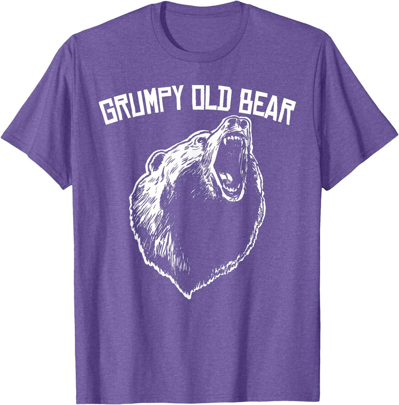 Miftees Grumpy Old Man Club Grumpy Old Bear T-Shirt - Purple Heather