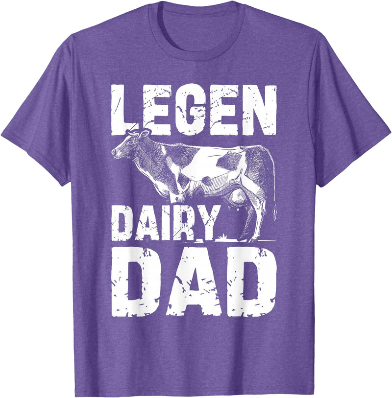 Cow Lover Gift Co. Legen Dairy Dad Cow Farmer Father's Day for Men T-Shirt - Purple Heather