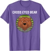 Moose Bronco Funny Cross Eyed Bear Animal Graphic T-Shirt - Purple Heather