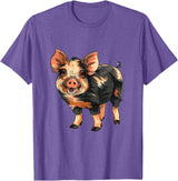 Kune Kune Pig Accessories & KuneKune Clothes Kune Kune Pig Breeder Kune Kune Lover Kune Kune Pig Girl T-Shirt - Purple Heather