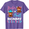 Reveal Party Highland Cow Bull or Heifer Mommy Loves You Highland Cow Lover T-Shirt - Purple Heather