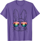Cute Bunny Easter Lover Bunny Graphic T-Shirt in Purple Heather