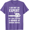Funny Halloween Costume Apparel Gift Tees Horror Movie Lovers Halloween Costume Chainsaw Witty Quote T-Shirt - Purple Heather
