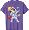 Hamster Astronaut Dabbing Funny Space Animal for Kids T-Shirt - Purple Heather