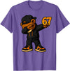 Funny Hip Hop Teddy Bear Six Seven Meme Designs Dabbing Teddy Bear 67 Meme Funny Brainrot Hip Hop Kids Boys T-Shirt - Purple Heather