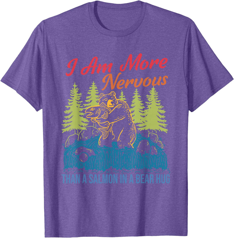 I Am More Nervous Than A Salmon In A Bear Hug Vintage T-Shirt - Purple Heather