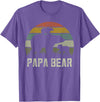 Bear Cubs Family Matching Gifts & Shirts Clothing Funny Papa Bear Shirts, Cub 2 Kids Fathers Day Grandpa T-Shirt - Purple Heather