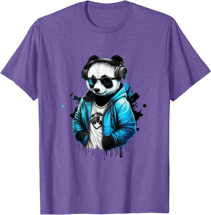 Panda Musik DJ Controller Gaming Panda Panda Music DJ Controller Gaming Panda T-Shirt - Purple Heather