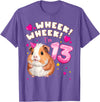 Birthday Girl by Content Design Studio 13th Birthday Girl 13 Years, Guinea Pig and Big Number 13 T-Shirt - Purple Heather