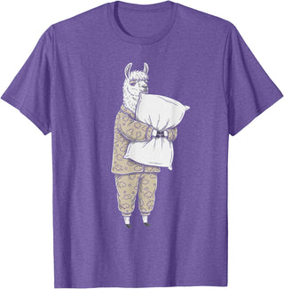 Sleeping & Napping Funny Designs For Nap Lovers Funny Sleepy Llama Alpaca Pajama Women Kids Boys And Girls T-Shirt - Purple Heather