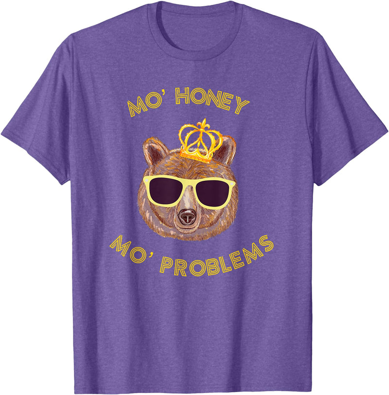 Funny Bear TShirts For All Mo Honey Mo Problems Funny Bear Shirt T-Shirt - Purple Heather