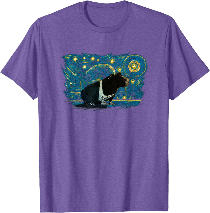 Skinny Pig Vintage Night Tees Retro Vintage Style Skinny Pig T-Shirt - Purple Heather