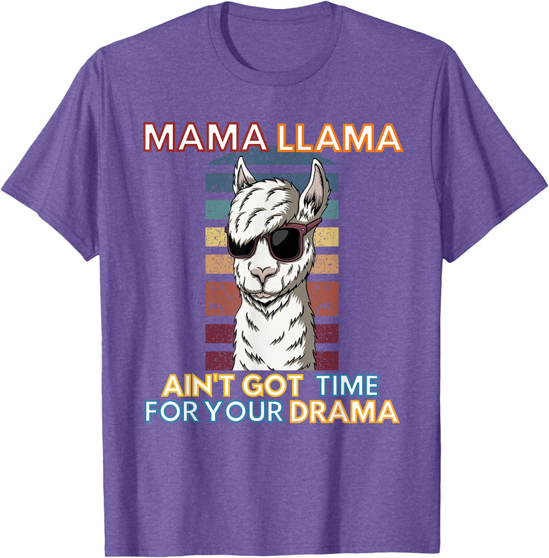 Mama Llama Designs Mama Llama Mom Funny Saying Cute Design For Men Women Kids T-Shirt - Purple Heather