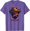 Emo Cow Cute Scottish Highland Emoo Grunge Men Women Music T-Shirt - Purple Heather