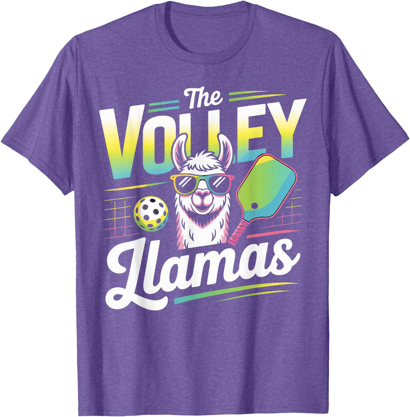 CharlIan Minds - LlamaLovers The Volley Llamas Pickleball Funny Llama T-Shirt - Purple Heather
