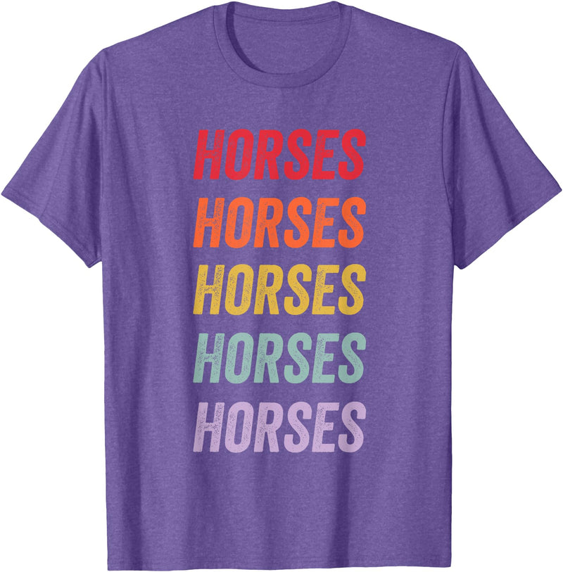 horses Apparel Horses T-Shirt - Purple Heather
