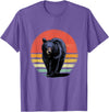 Wowsome! Retro Vintage Black Bear T-Shirt - Purple Heather