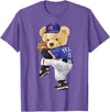 BERSLL Cute Teddy Bear Baseball Jug Sweatshirt T-Shirt - Purple Heather