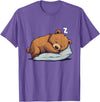 Cute Sleeping Animals Napping Bear Sleeping Sleepy Bear Cute Bear Sleeping T-Shirt - Purple Heather