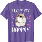 I Love My Hammy Cute Chinese Dwarf Hamster Pet Owner Graphic T-Shirt - Purple Heather