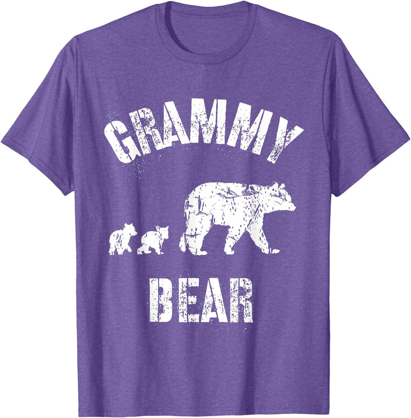 All in the Bear Family Vintage Grammy Bear Grandma With Two 2 Cubs T-Shirt - Purple Heather