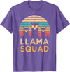 Llama Squad With Glasses Funny Funny Llama Squad Sunglasses Cool Llamas Vintage Gift T-Shirt - Purple Heather