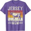 Retro Jersey Gift for Women & Farmer Best Cow Mom Women - Vintage Cattle Jersey T-Shirt - Purple Heather