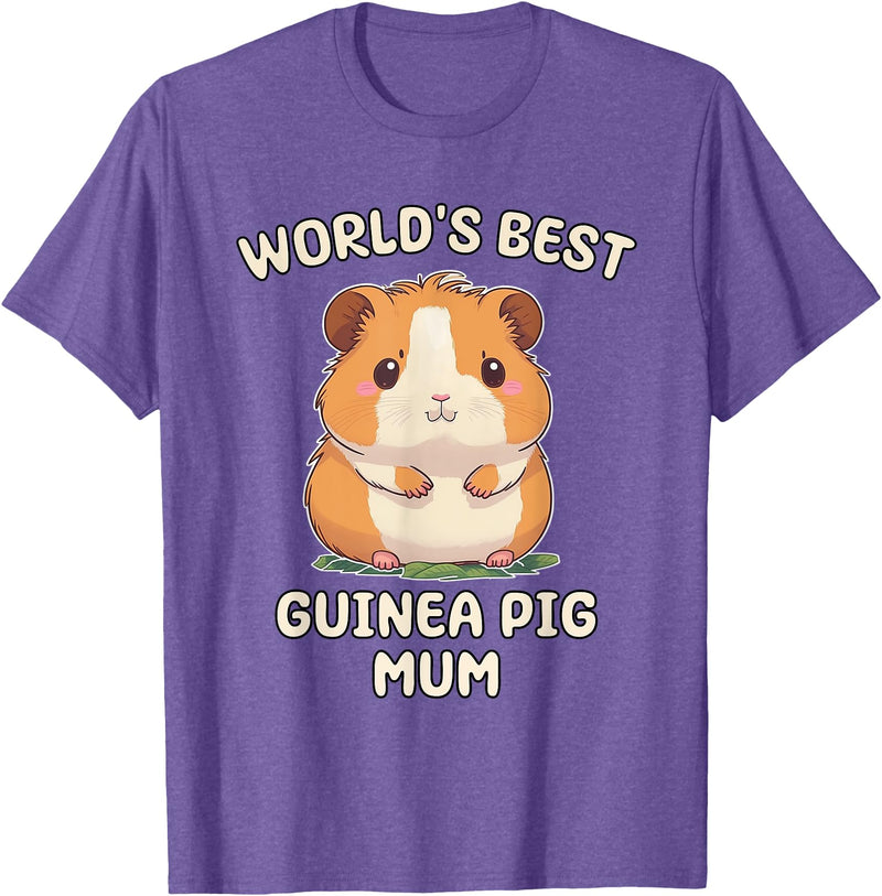 Best & Fun Guinea PIg Designs Funny World's Best Guinea Pig Mum Mama Mom T-Shirt - Purple Heather