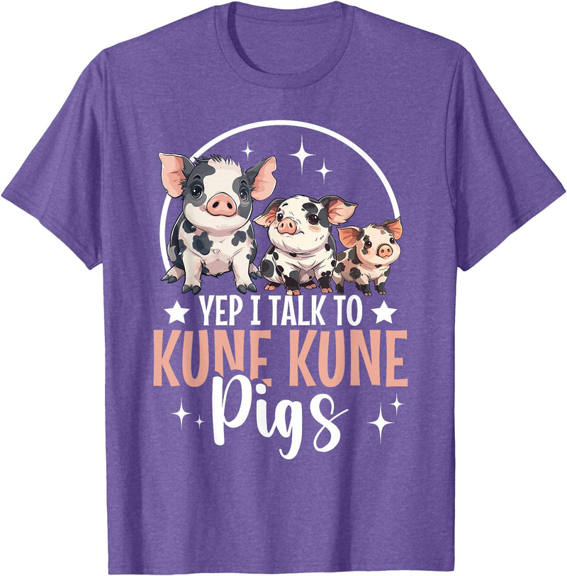 Kune Kune Pig Accessories & KuneKune Clothes Kune Kune Pig Essentials Kunekune Pig Lover Kune Kune Mom T-Shirt - Purple Heather
