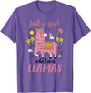 Llama Shirt Kids Girls Toddler Just A Girl Who Loves Llamas T-Shirt - Purple Heather