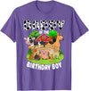 Matching Farm Theme Birthday Shirts By PDQA Daddy of The Bday Boy Farm Animals Matching Farm Theme T-Shirt - Purple Heather