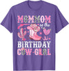 Pink Western Cowgirl Bday Party Family Matching Mommom Of The Birthday Cow-Girl Rodeo Cowgirl Bday T-Shirt - Purple Heather