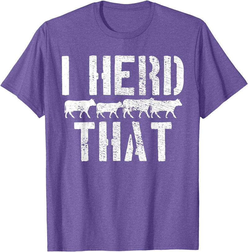 Daneisyista Vintage Cow Beef Butcher Farmer Gift T-Shirt - Purple Heather