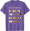 Funny Guinea Pig Sayings Design Shop Guinea Pig Types Of Guinea Pigs T-Shirt - Purple Heather