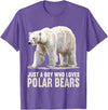 Polar Bears Polar Bear Lovers Shop Just a Boy who loves Polar Bears Polar Bear T-Shirt - Purple Heather