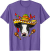 Wowsome! Cinco de Mayo Cow Mexican Lover Sombrero Cow T-Shirt - Purple Heather