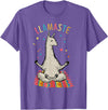 Funny Llama Yoga T-Shirt Llama Llamaste T-Shirt - Purple Heather