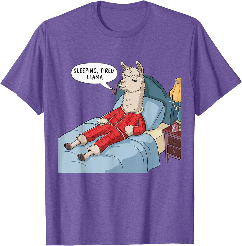 Alpaca shirt Family Llama Pjs Clothes Alpaca Llama with Red Buffalo Plaid Pajamas Girl Boy Llama T-Shirt - Purple Heather