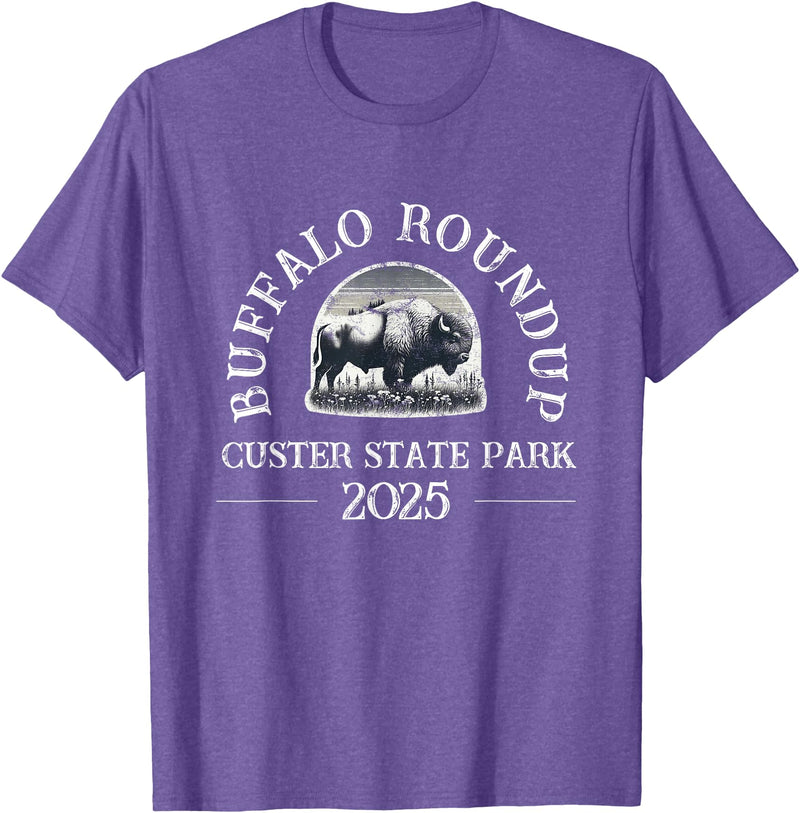 Southridge Design 2025 Custer State Park Buffalo Roundup - Distressed T-Shirt - Purple Heather