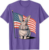 Rabbit USA Flag Easter T-Shirt in Purple Heather