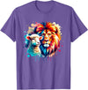 Christian Clothing Lion And Lamb Christian Art Lion And Lamb Geometric Christian Clothing T-Shirt - Purple Heather