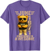 June 1971 55th Birthday Gifts for Men Women 55 Year Old June 1971 Teddy Bear 55th Birthday Men Women T-Shirt - Purple Heather