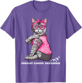 Nad-In October We Wear Pink Funny Cat Pink Ribbon In October We Wear Pink Breast Cancer T-Shirt